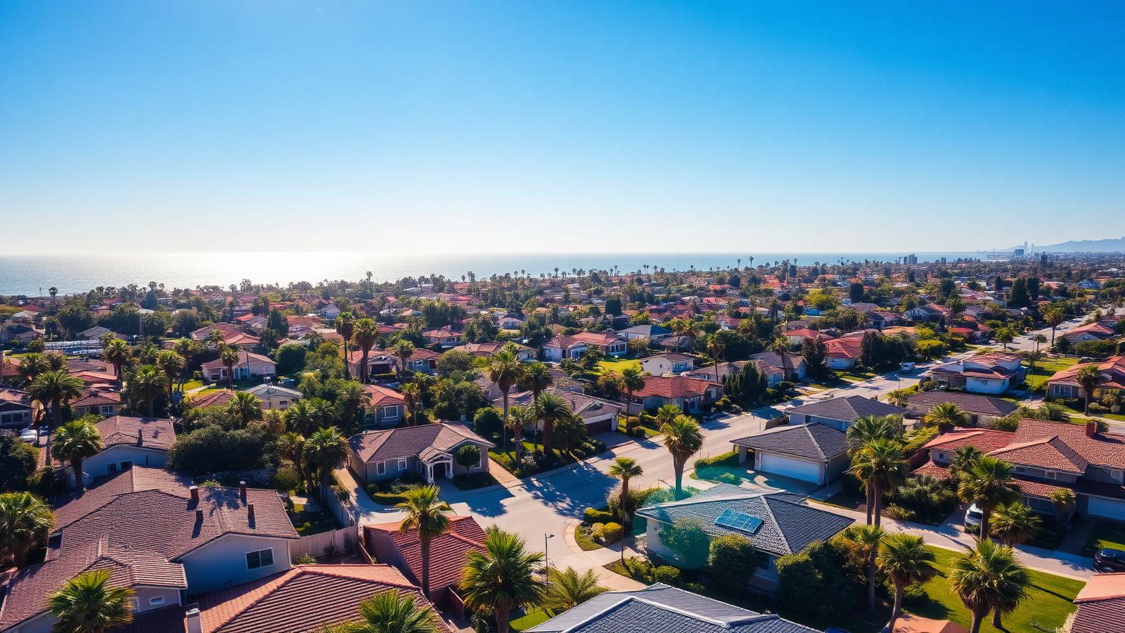 Orange County neighborhood aerial view